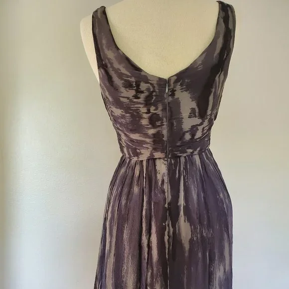 NEW black gray grey Short silk cocktail Dress bridesmaid party wedding striped